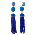 Cobalt Tassel Earrings