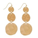 Gold Hammered Drop Earrings