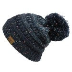 CC Navy Confetti Snow Ball Beanie