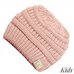 Pink CC Ponytail Beanie- Kids