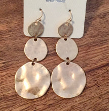 Gold Hammered Drop Earrings