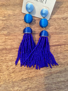 Cobalt Tassel Earrings