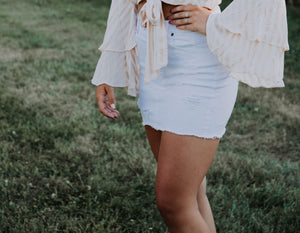 White Jean Skirt