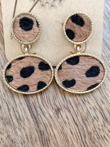 Brown & Black Animal Print Earrings