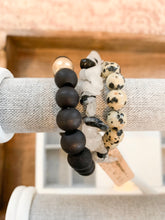 Natural Stone Pendant Stack Bracelet