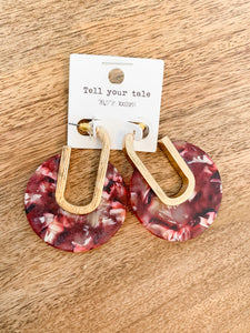 Gold Plated Berry Tortoise Earrings