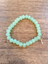 Pale Green Cross Bracelet