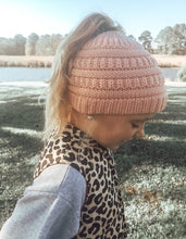 Pink CC Ponytail Beanie- Kids