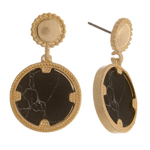 Gold Pendant Earrings