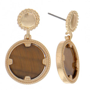 Gold Pendant Earrings