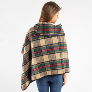 Green & Red Plaid Poncho