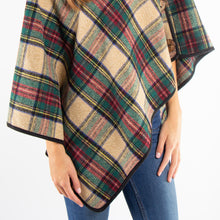 Green & Red Plaid Poncho