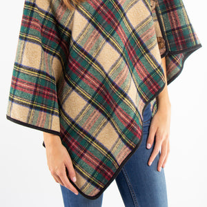 Green & Red Plaid Poncho