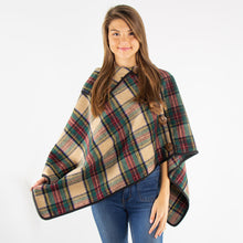 Green & Red Plaid Poncho