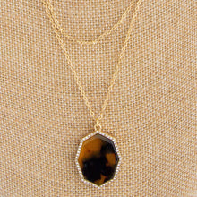 Gold Layered Necklace with Tortoise Pendant