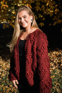 "Cozy on Up" Sweater- Maroon
