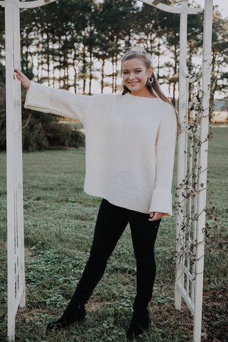 Cream Bell Sleeve Sweater