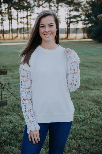 White Lace Sweater