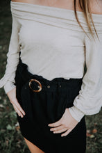 Black Skirt with Pockets and Belt