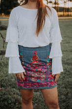 Blue Embroidered Skirt