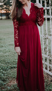 "Forever Yours" Burgundy Lace Dress