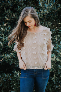 Pom Pom Blouse- Coffee