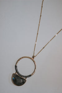 Marble Pendant Necklace - Gold