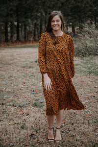 Dotted Asymmetrical Ruffle Dress