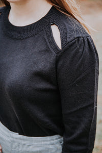 Cold Shoulder Black Sweater