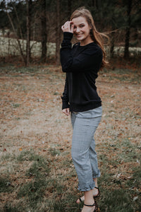 Black & White Frill Cropped Pants