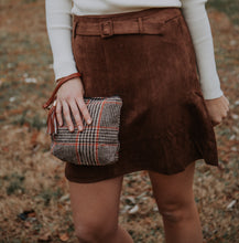 "Heading To Town" Brown Suede Skirt with Belt