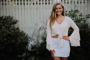 White Jean Skirt